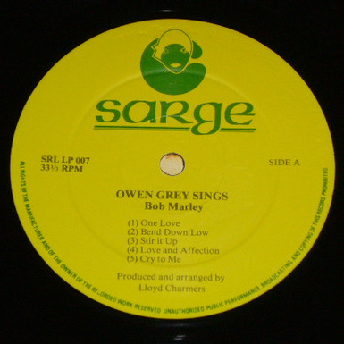 label - Owen Gray - Sings Bob Marley