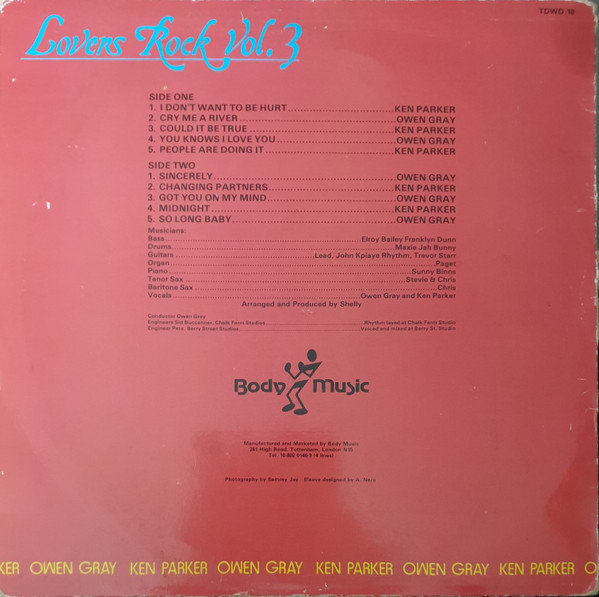 back - Owen Gray And Ken Parker - Lovers Rock Volume 3