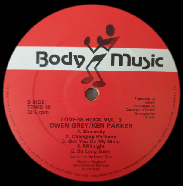 label - Owen Gray And Ken Parker - Lovers Rock Volume 3