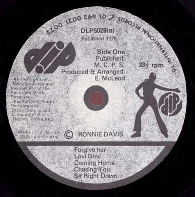 label - Ronnie Davis - Presents Beautiful People From Jamaica