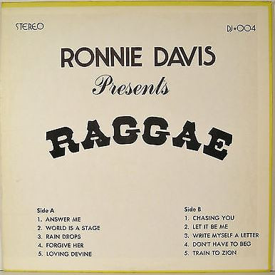 back - Ronnie Davis - Presents Raggae