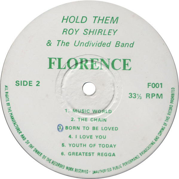 label - Roy Shirley & The Undivided Band - Hold Them
