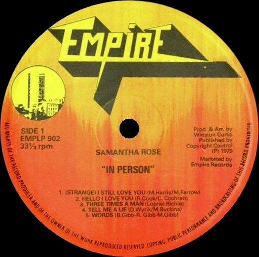 label - Samantha Rose - In Person