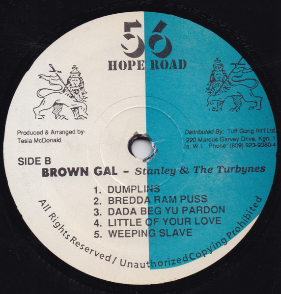 label - Stanley & The Turbines - Brown Gal
