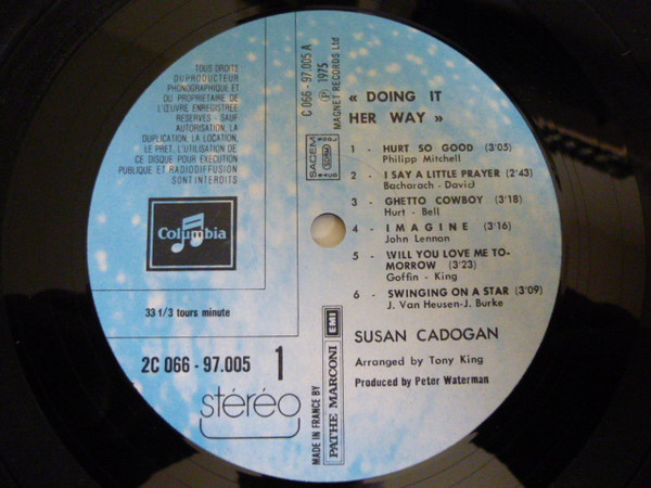 label - Susan Cadogan - Doing It Her Way