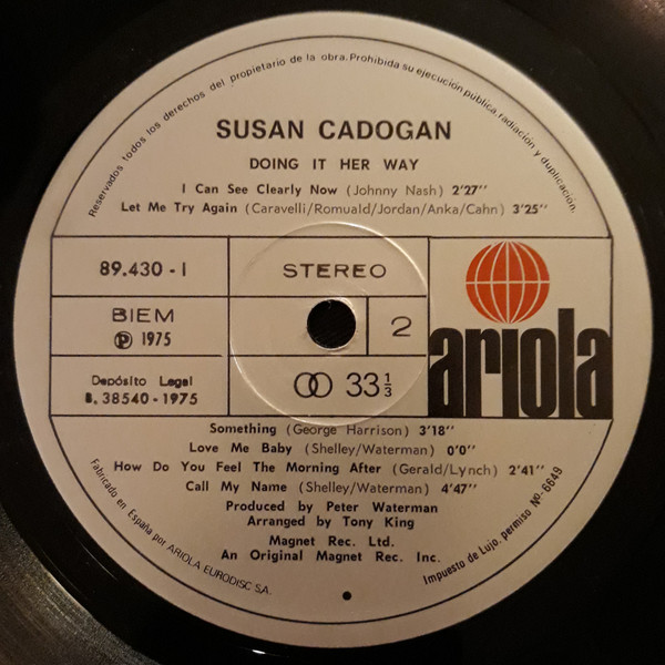label - Susan Cadogan - Doing It Her Way