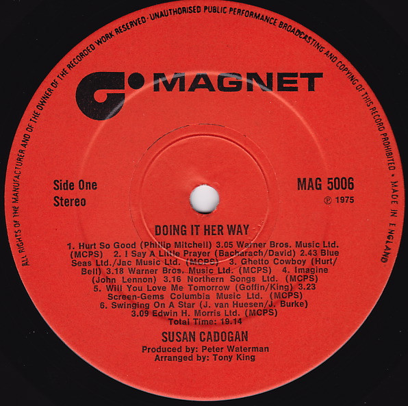 label - Susan Cadogan - Doing It Her Way