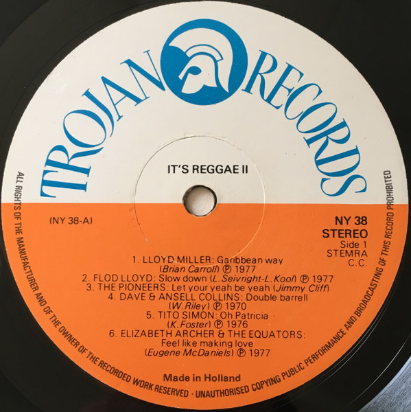label - Various Artists - It's Reggae 2