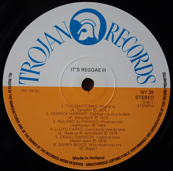 label - Various Artists - It's Reggae 3