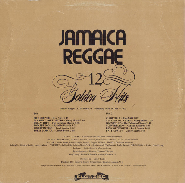 back - Various Artists - Jamaica Reggae - 12 Golden Hits Vol.1
