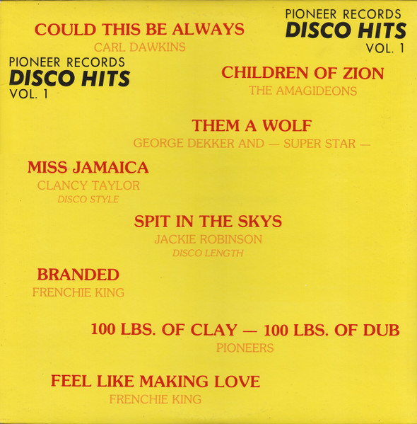 Various Artists - Pioneer Records Disco Hits Vol.1 album cover