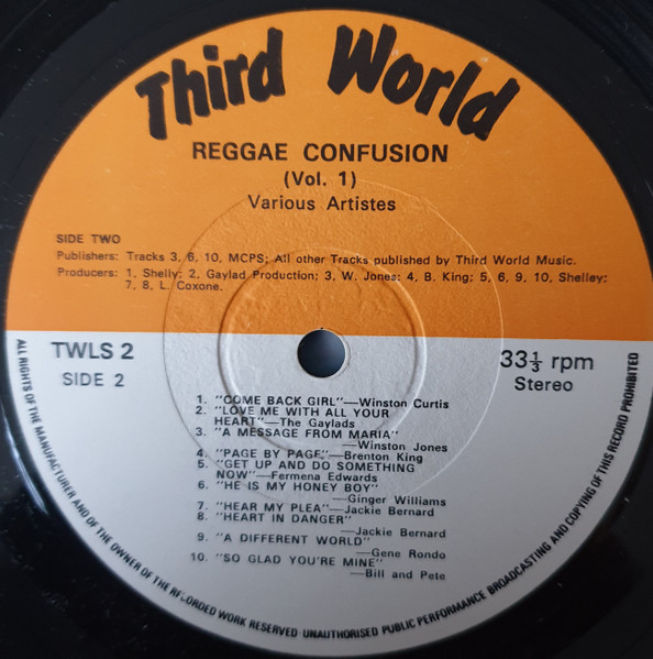 label - Various Artists - Reggae Confusion Volume 1