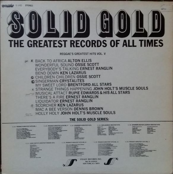 back - Various Artists - Reggae's Greatest Hits Vol. V - Original Instrumental Versions