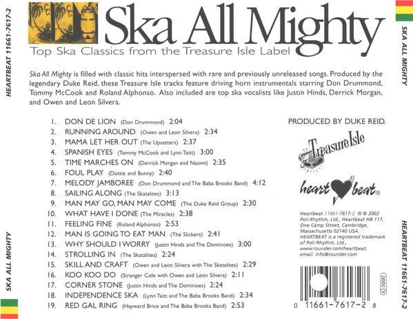 back - Various Artists - Ska All Mighty (Top Ska Classics From The Treasure Isle Label)