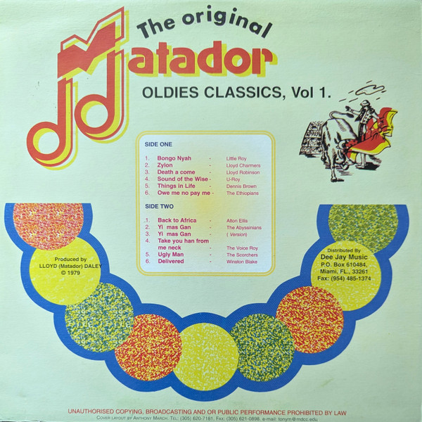 back - Various Artists - The Original Matador Oldies Classics, Vol. 1