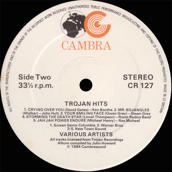 label - Various Artists - Trojan Hits! (A Collection Of Reggae Classics)
