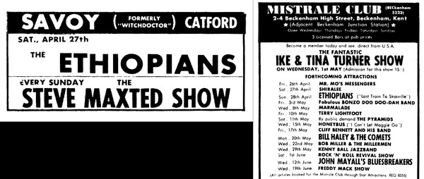 THE ETHIOPIANS adverts in Melody Maker dated April 27, 1968...