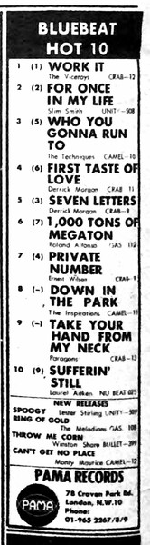 Pama Records advert in Melody Maker dated April 26, 1969...