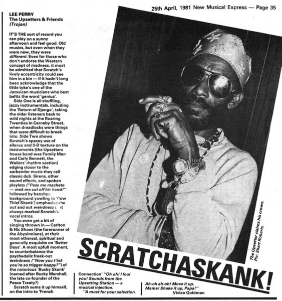 "The Upsetter Collection" review by Vivien Goldman in NME dated 25th April, 1981