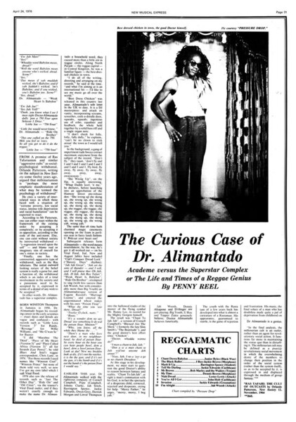 Dr Alimantado in NME dated April 24, 1976...