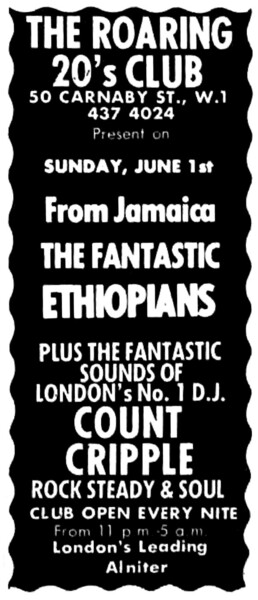 ETHIOPIANS advert in Melody Maker dated June 1, 1968...