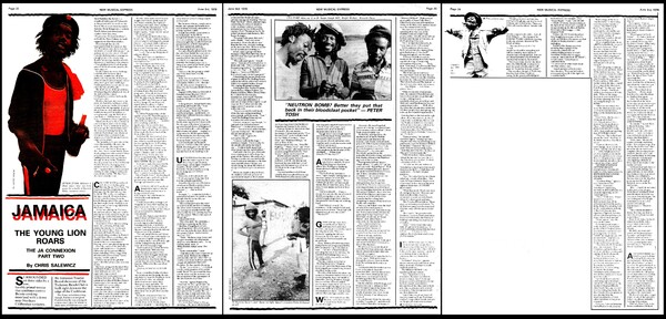 JAMAICA: THE YOUNG LION ROARS - The JA Connexion Part 2 - NME dated June 3rd, 1978...