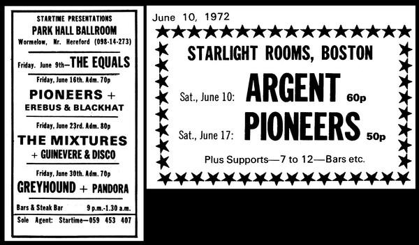 2 adverts that appeared in NME dated June 10, 1972...