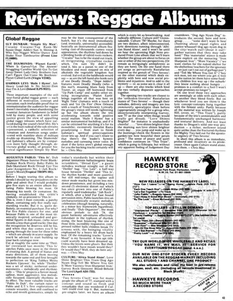 REVIEWS: REGGAE ALBUMS in Black Music & Jazz Review dated June 1978...