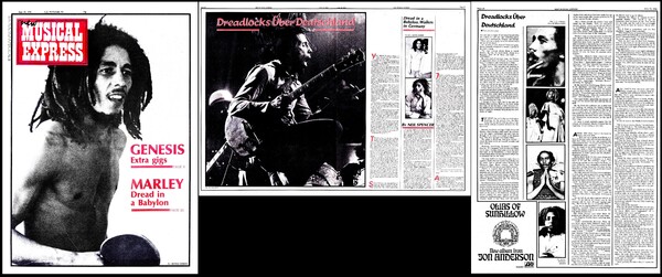 Bob Marley on the cover of NME dated June 19, 1976...