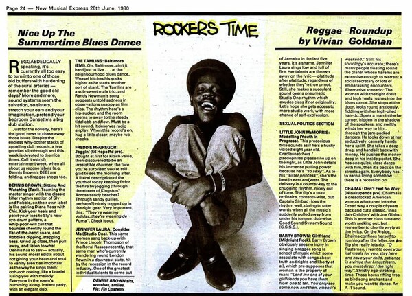 ROCKERS TIME in NME dated 28th June, 1980...