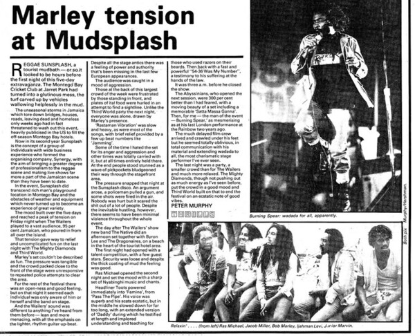 Reggae Sunsplash review in NME dated July 21st, 1979...