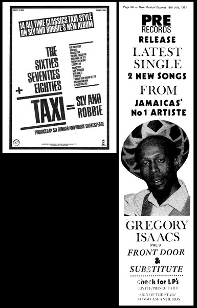 2 adverts in NME dated 18th July, 1981...