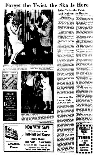 The SKA Is Here - Gazette Telegraph (Colorado Springs) dated July 11, 1964...
