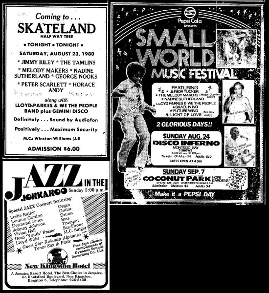3 adverts in The Daily Gleaner dated August 23, 1980...