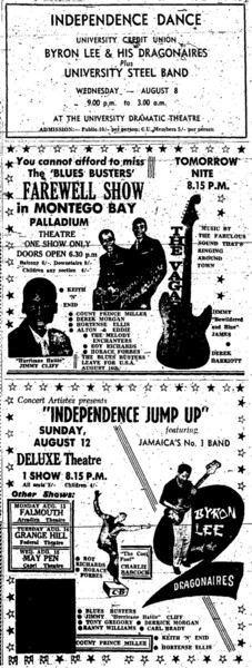 3 adverts in The Daily Gleaner dated August 8, 1962