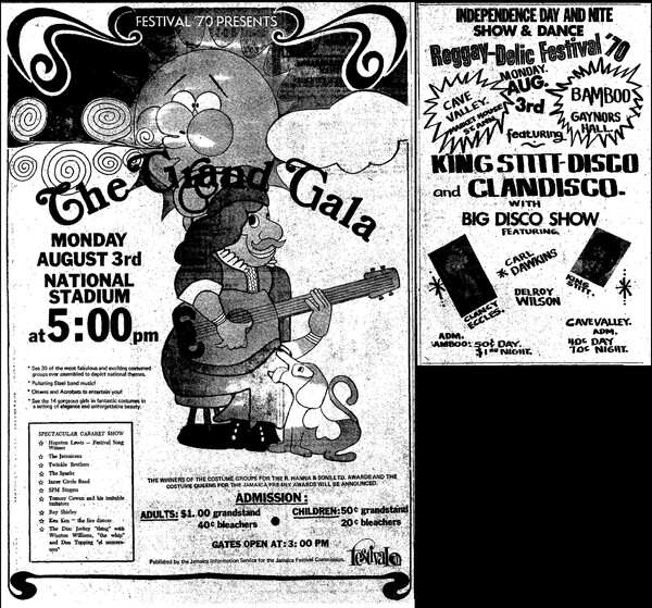 2 adverts in The Daily Gleaner dated August 3, 1970...