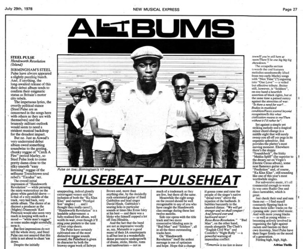 Steel Pulse - NME - July 29th, 1978...