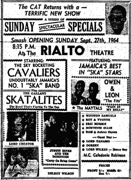 Advert in The Sunday Gleaner, September 20, 1964...