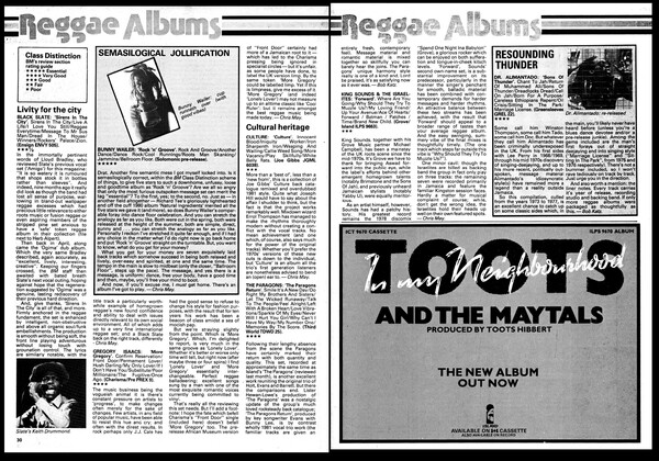 REGGAE ALBUMS - Black Music & Jazz Review - September 1981...