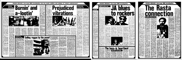 Four-page Reggae Special in Melody Maker dated October 9, 1976...