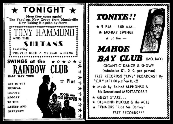 2 adverts in The Daily Gleaner dated September 28, 1968.