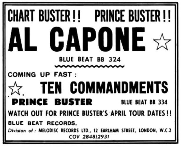 Prince Buster advert in New Musical Express dated Week ending March 25, 1967